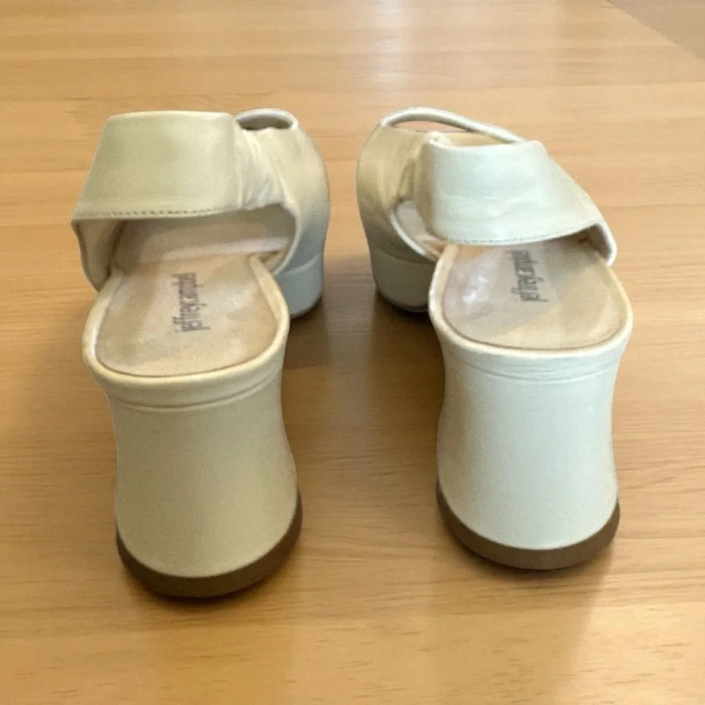 Jeffrey Campbell Cream Slingback Leather Sandals – Size 9 – 2.5” Heel - Picture 8 of 9